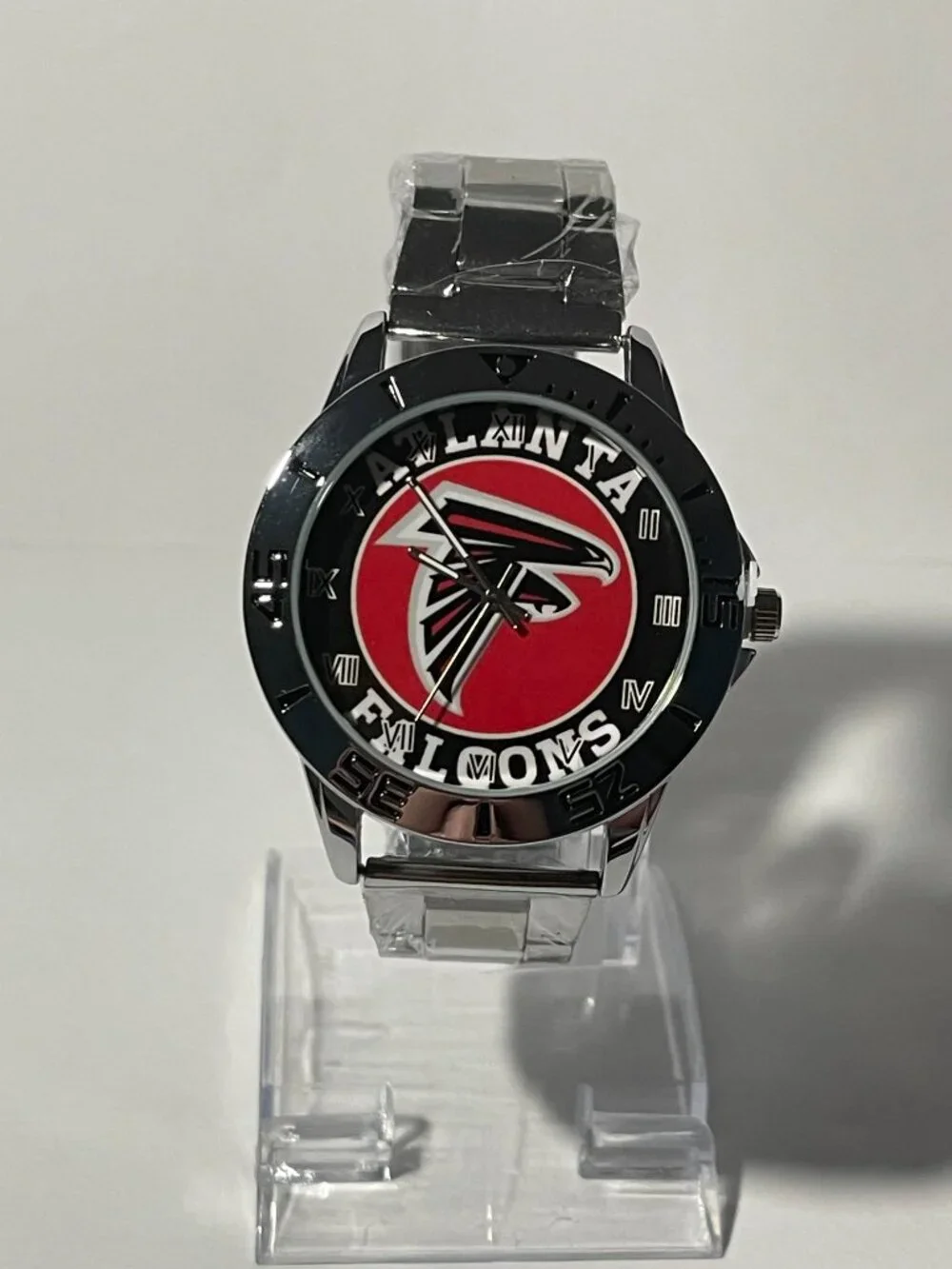 Atlanta Falcons NFL Team Logo Men's Stainless-Steel Silver Watch NEW